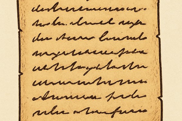 A drawing of a scroll with unindentifiable letters on it.